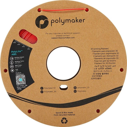 POLYLITE - Filament Rouge ABS - 1.75MM - 1KG