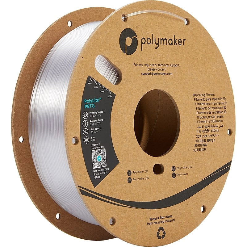 Polymaker - PolyLite PETG Transparent - 1.75MM - 1 KG