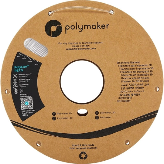 Polymaker - PolyLite PETG Transparent - 1.75MM - 1 KG