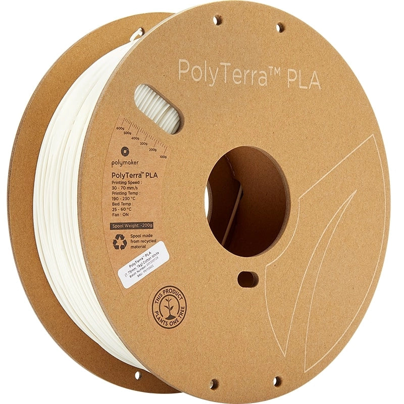 POLYTERRA- Filament Blanc coton  PLA - 1.75MM - 1KG