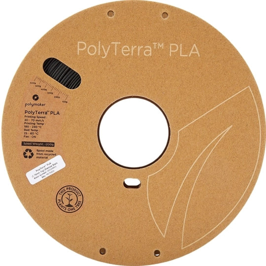 POLYTERRA- Filament Noir Charbon PLA - 1.75MM - 1KG